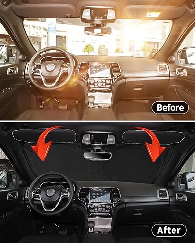 Miniatura 135 de Parasol para parabrisas de ajuste personalizado, cubierta para ventana delantera, visera plegable 210T, protector que bloquea los rayos ultravioleta