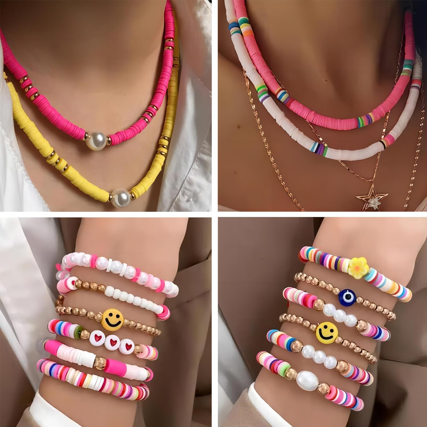 Amazon.com: YMSDZHL 6600pcs+ Clay Bead for Bracelet Making Kit, 48