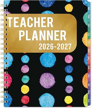 Teacher Planner 2026-2027 - Teacher Lesson Planner 2026-2027, July 2026 - June 2027, 8.5" x 11", Weekly & Monthly Lesson Plan Book for Teacher, Academic Planner with Colorful tabs