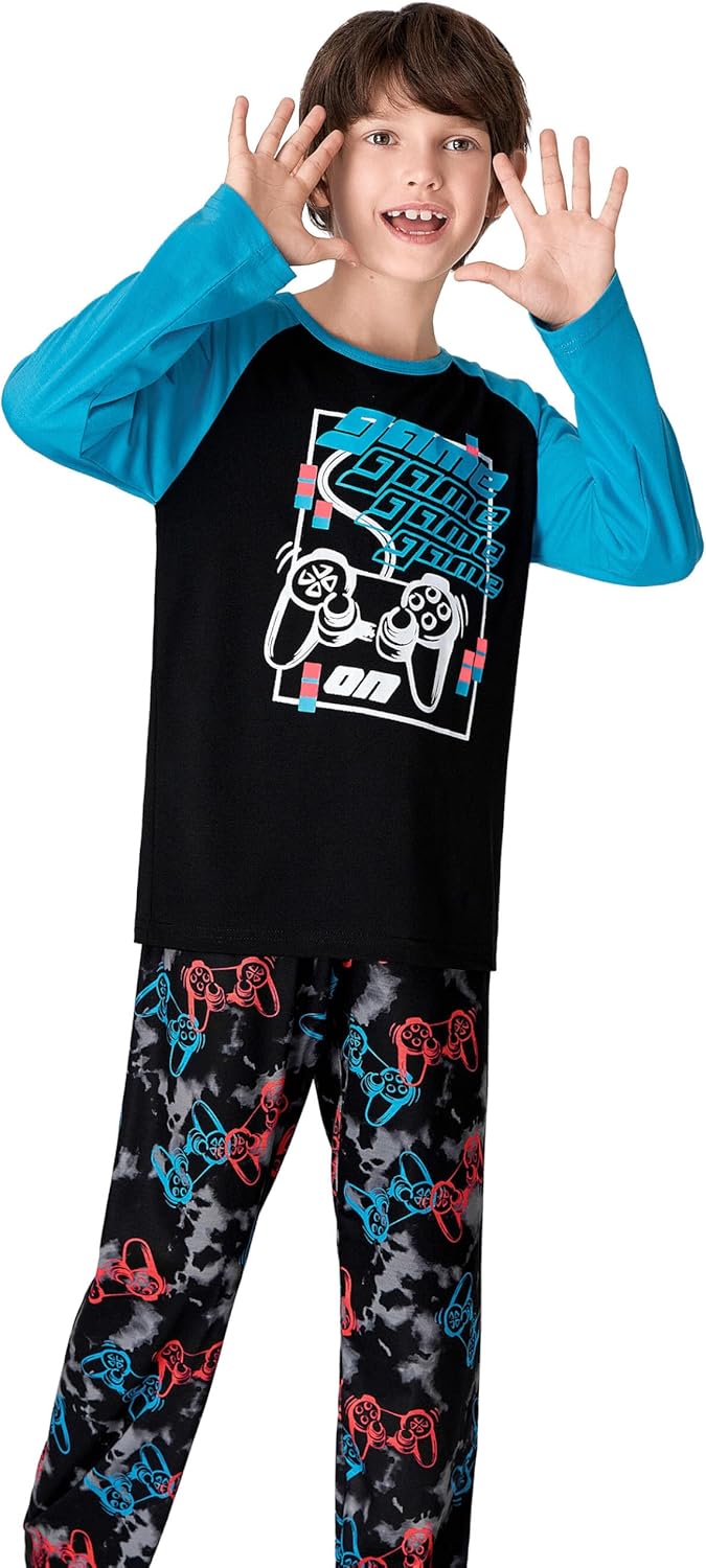 Beezizac Little & Big Boys Pajamas 2-Piece Cool Cozy Long Sleeve & Pants PJ Set Soft Kid Outfits Size 6-18 - Image 4