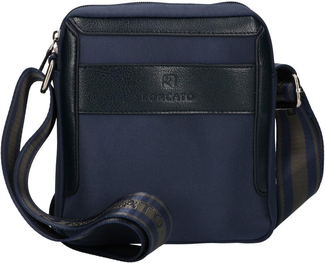 Shoulder belt man R RONCATO bag blue bandolier men pouch multicompart