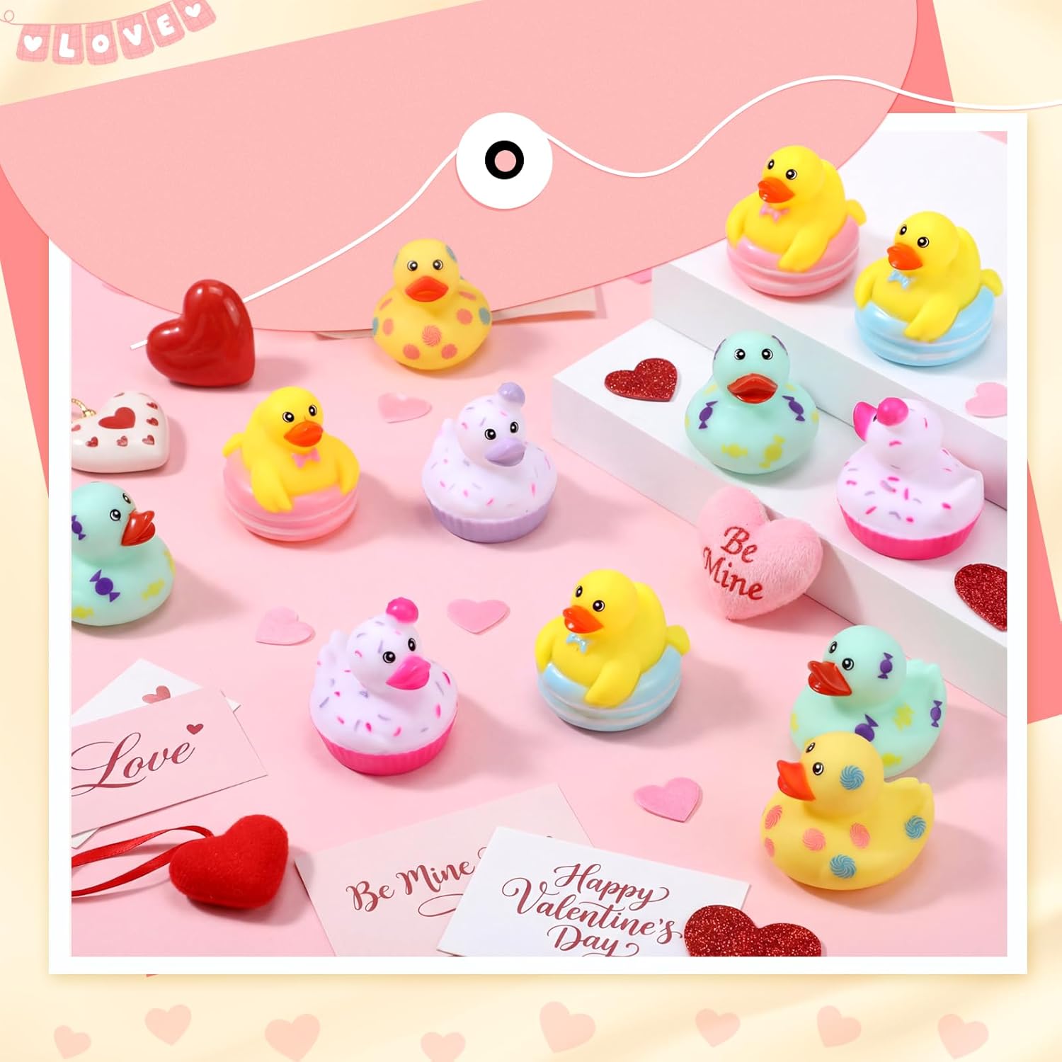 Vinsot 120 Pcs Cruise Rubber Ducks in Bulk Easter Candy Pastel Mini Rubber Duckies for Baby Bath Toys, Toddler Summer Pool Toys Baby Shower Ice Cream Birthday Party Favors Gift