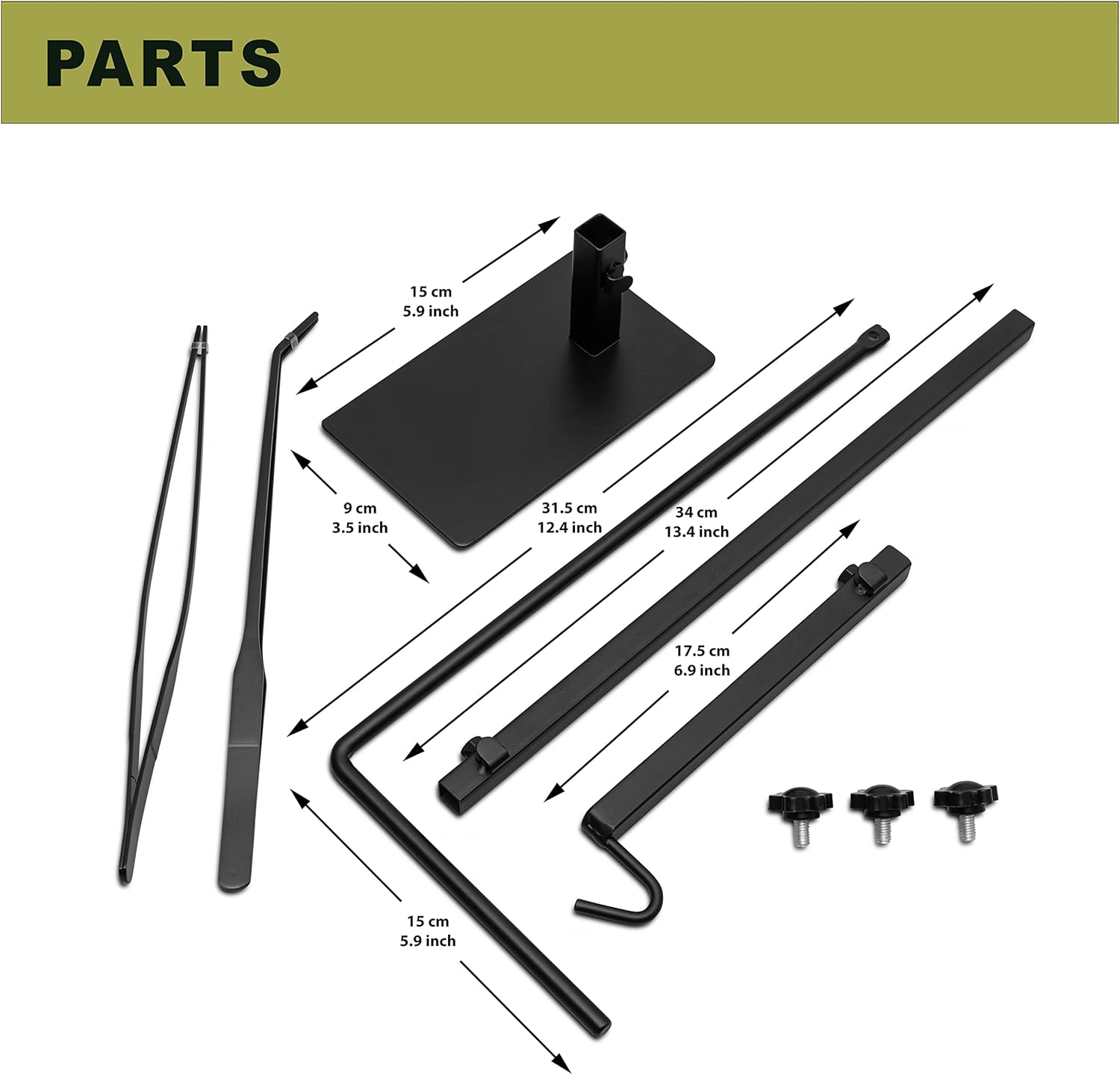 Stoney Kiko Adjustable Reptile Lamp Stand - Heavy Duty Iron Support Holder Bracket Used for Amphibians and Reptiles - Complete with 2 Piece Reptile Feeding Tongs : Pet Supplies
