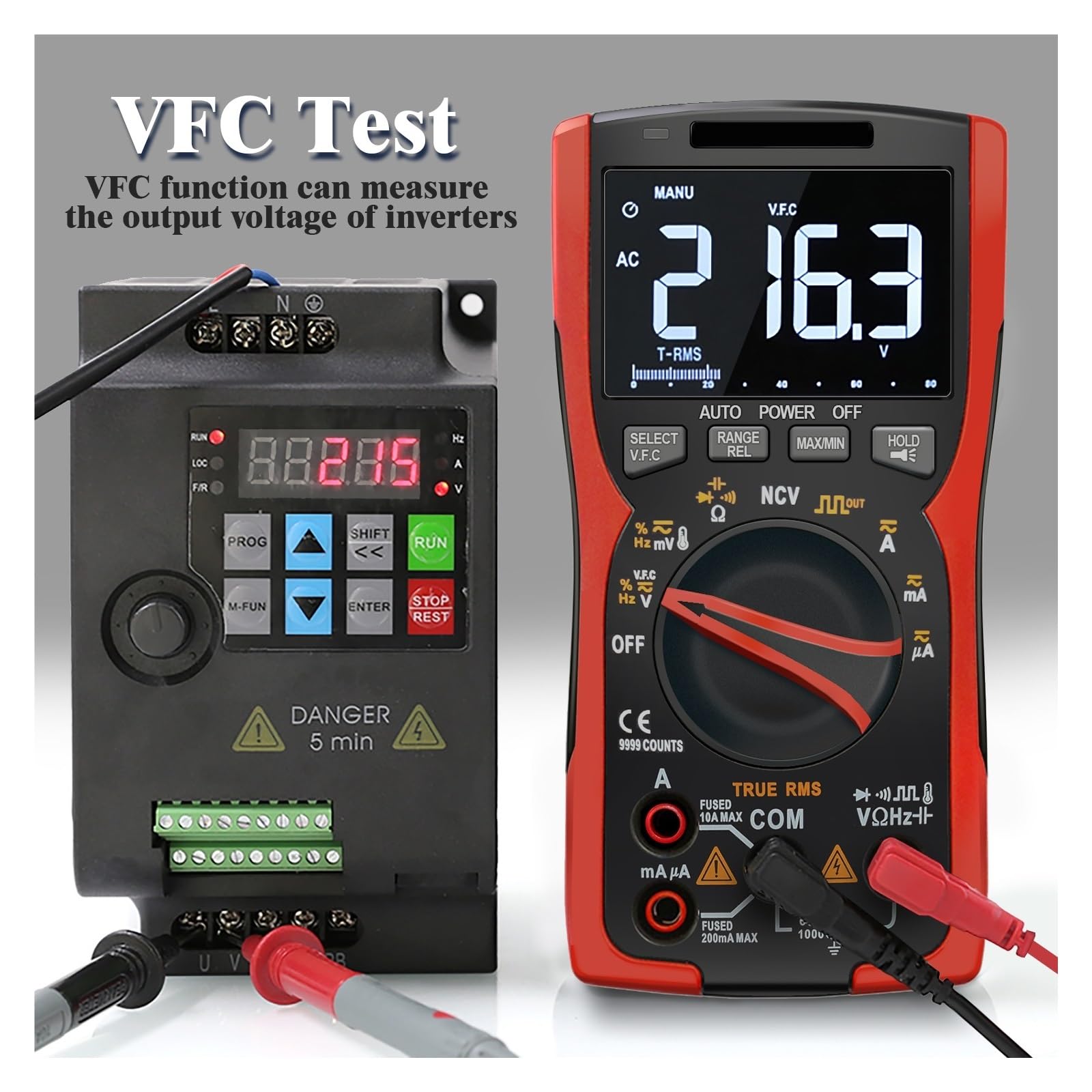 Multimetr Cyfrowy True-RMS 9999 3-liniowy Wyświetlacz Tester Analogowy Woltomierz Prądu Kondensator Temp VFC NCV Miernik Szybko Dokładnie Łatwy Odczyt(ZT-Y2)