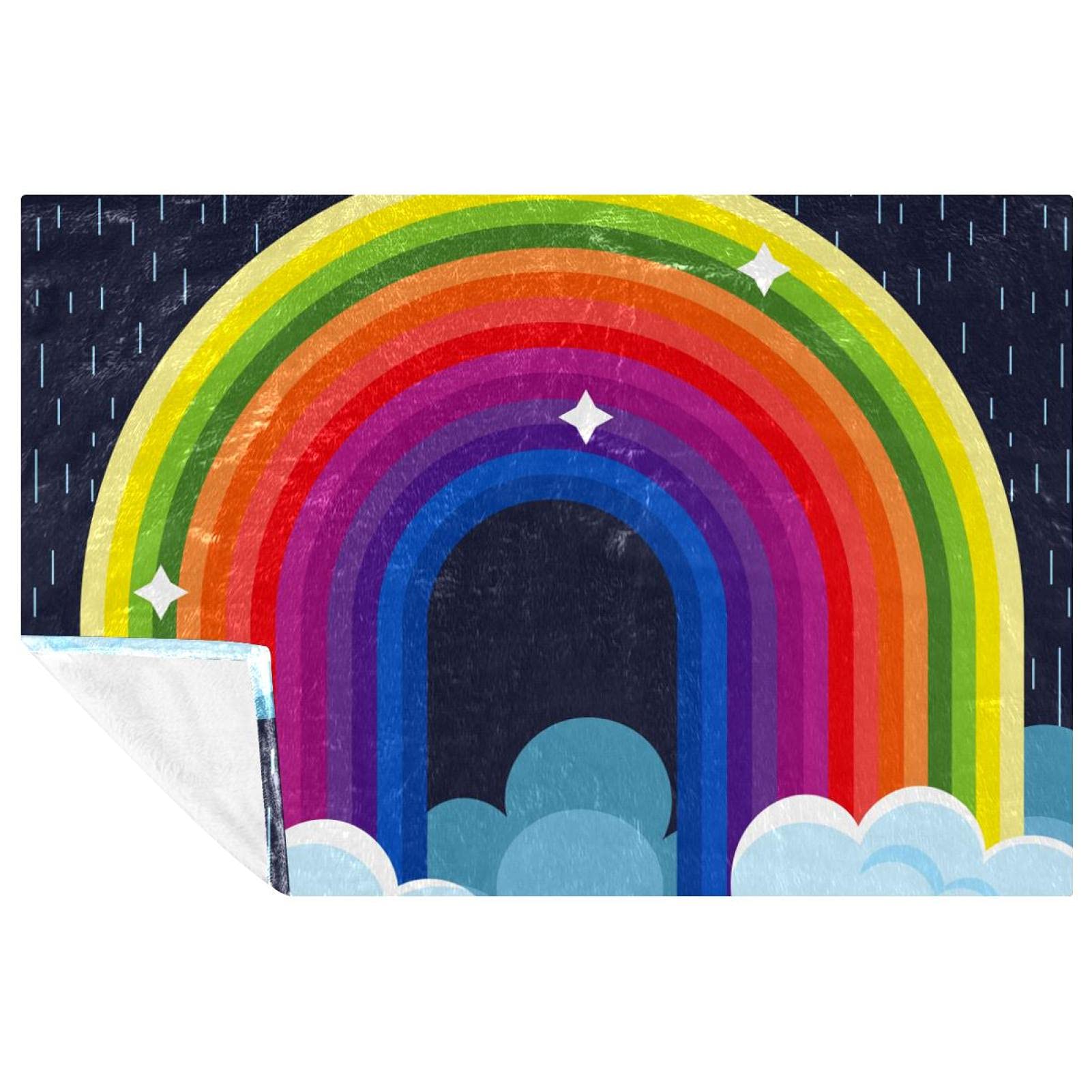 Couverture chaude arc-en-ciel 150x100 pour jeté de canapé, plage et lit enfant