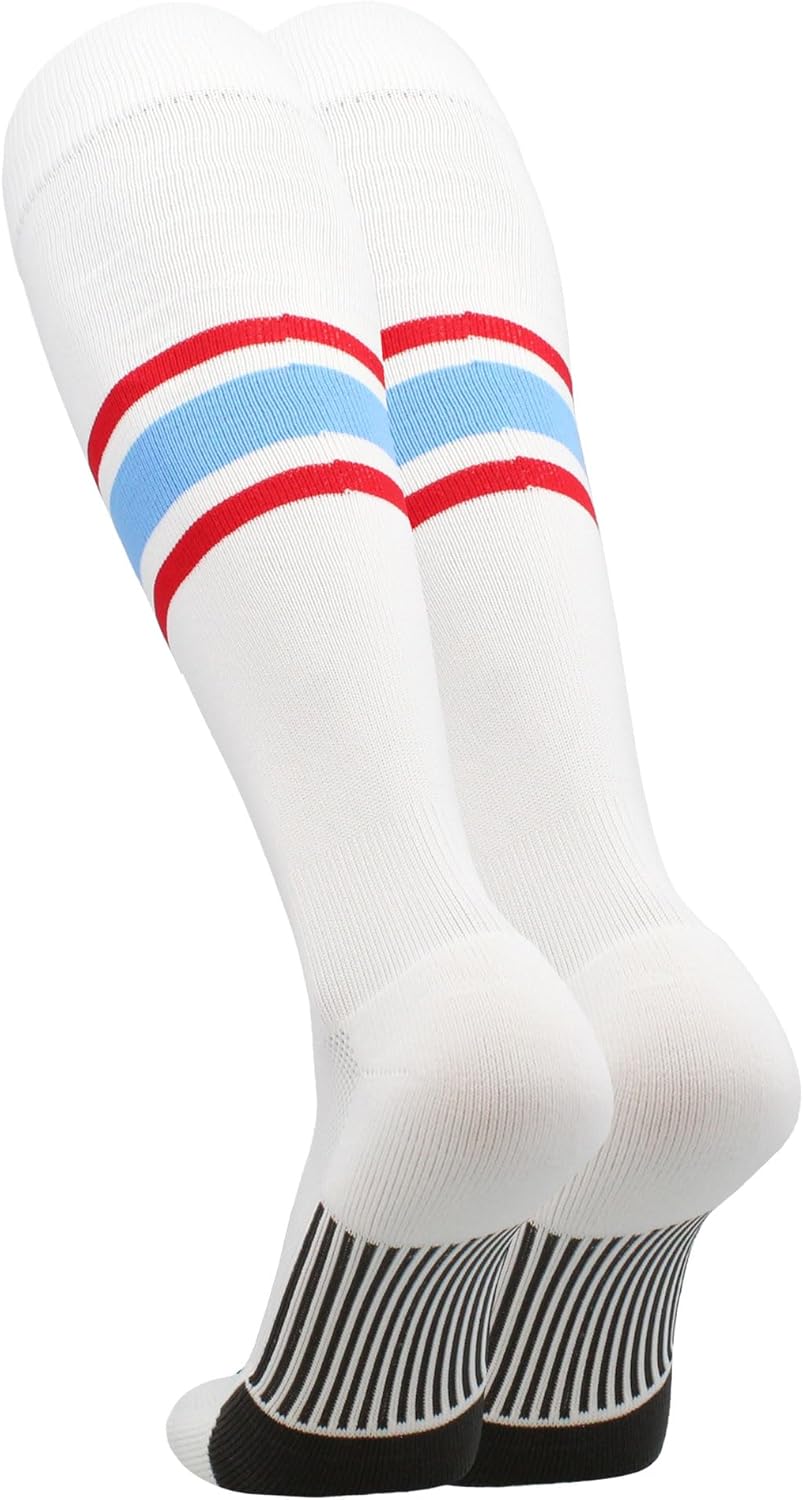 Baseball & Softball Socks | USA Made Dugout Series Striped | Over the Calf | Sizing for Youth Boys, Girls, Men, & Women's