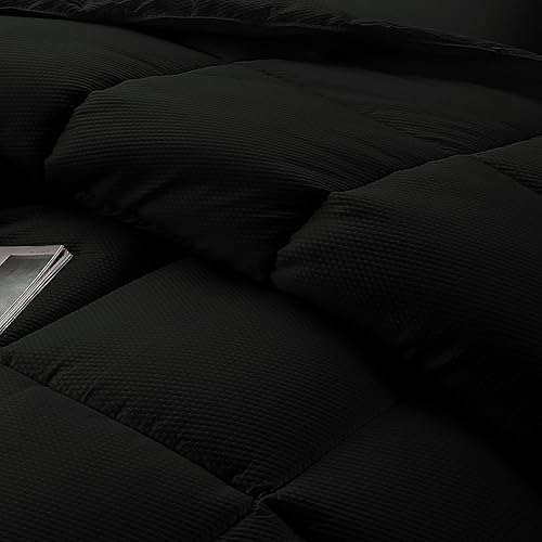 Miniatura 4 de ABOUTABED Edredón King con Inserto de Edredón Burbuja Negro Alternativa de Plumón para Todas las Estaciones, Edredón de Ropa de Cama Acolchado Ultra
