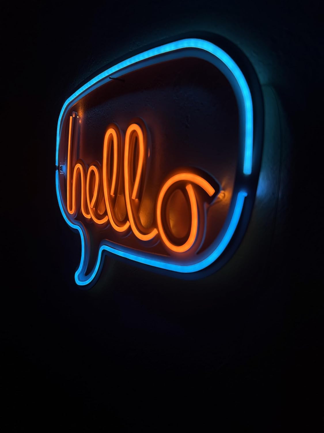 Hello Neon Metal Wall Sign, Neon Wall Art, Welcome Entryway LED Wall Sign, Neon Wall Decor, Hello Sign, Mini Neon Sign, Home Office Decor Wall Art (Without Remote Control)