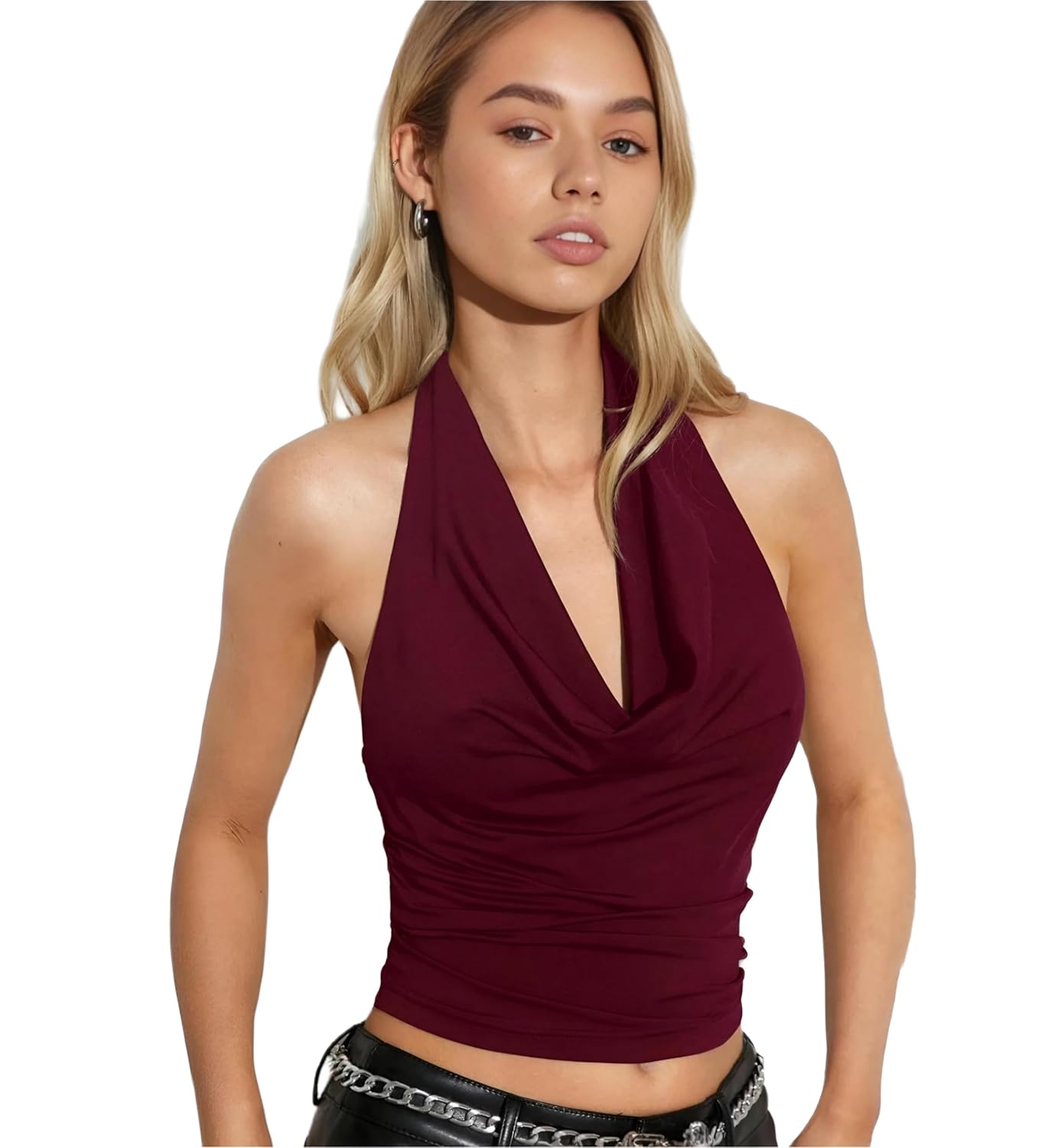 SIGHTBOMB SOFTLINE Double Layered Cuddle Baby Cowl Neck Halter Seamless Ultra Soft Sleeveless Formal WEAR/Casual WEAR TOP ...