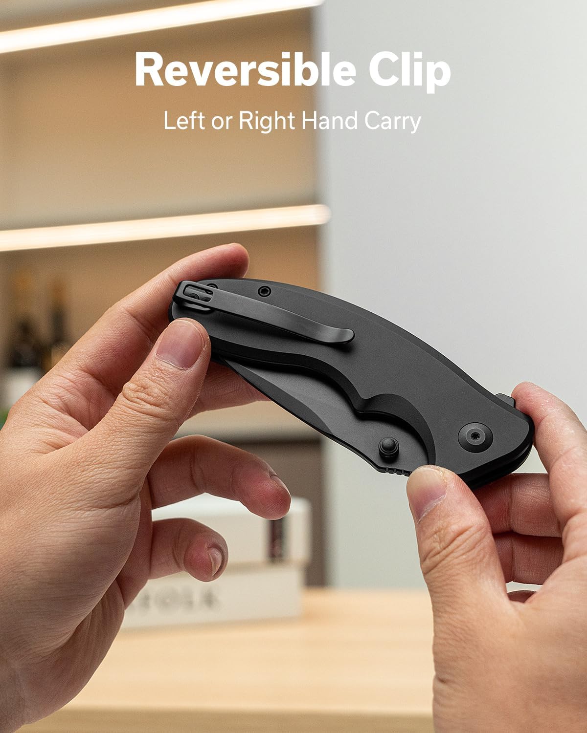 SENCUT Cybrix Folding knife, Pocket Knife with 3.46" 9Cr18MoV Blade Aluminum Handle, EDC Knife Reversible Clip for Men Women Camping Hunting Hiking (Black)