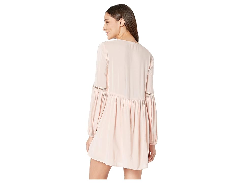 

BCBGeneration Dress with Fagoting Trim (Rose Smoke) Women's Dress, Pink