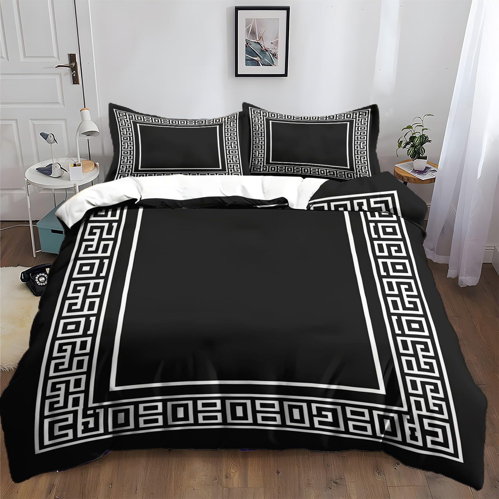 Housse de couette géométrie grecque pour sublimer votre chambre parentale
