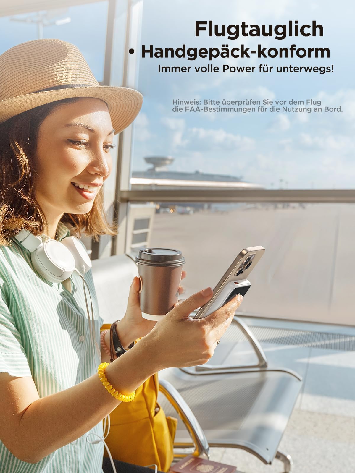 Aioneus Power Bank, mini power bank (piccolo 10000 mAh 22,5 W PD ricarica rapida), con 2 cavi integrati (USB-C + Lightning), batteria esterna per iPhone 16/15/14 Pro Max, Samsung, iPad Air, Xiaomi