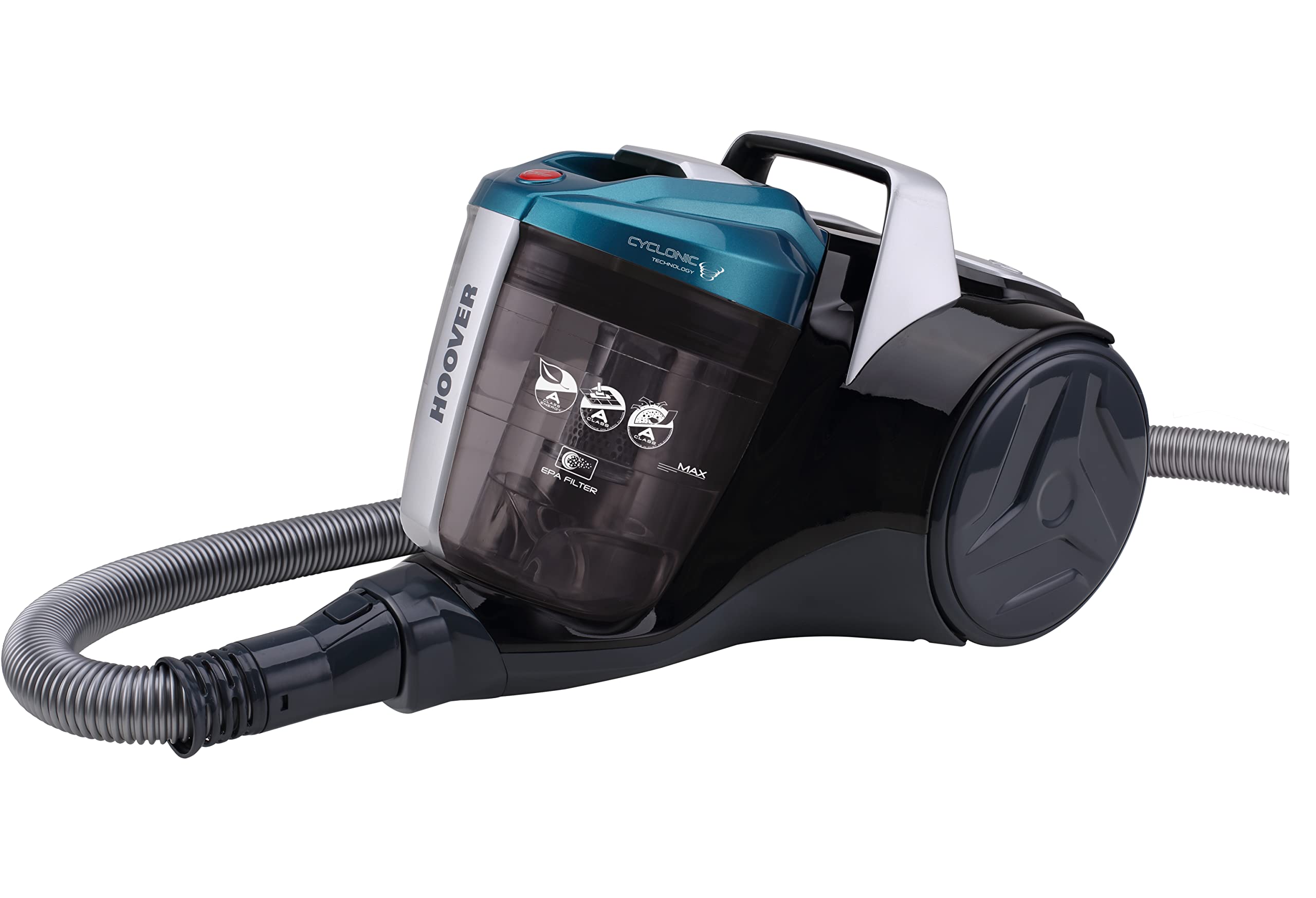Hoover BR31PET - Aspirador de Trineo sin Bolsa, Potente 700 W, tecnología ciclónica, 2L, Vaciado fácil y rápido, Cepillo Combinado para Suelos Duros y moquetas, turbocepillo Especial para Animales,