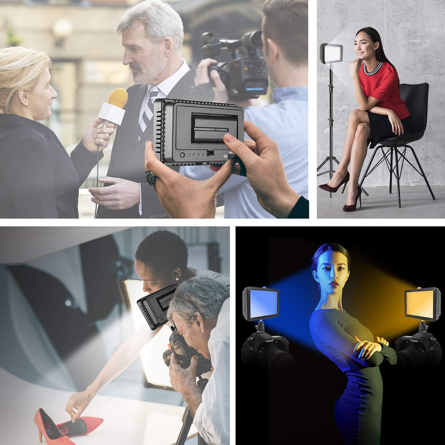 LimoStudio 160 LED Video Light for Digital DSLR Camera, Camcorder, High