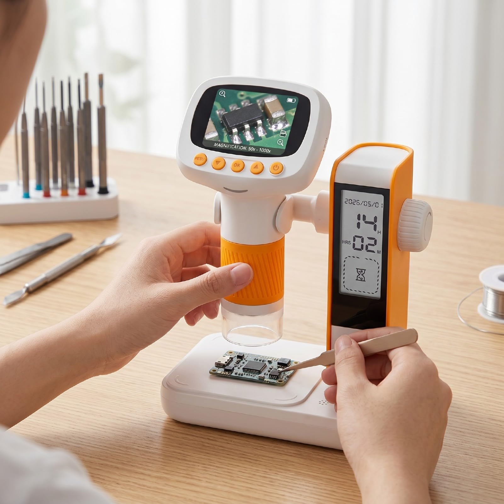 LICAEVEY 1000-faches Mikroskop für Kinder, Digitales Handmikroskop mit Vergrößerung, Vollfarbbildschirm und 8 Einstellbaren LED-Leuchten, USB-PC-kompatibel, Geburtstagsgeschenk für Kinder
