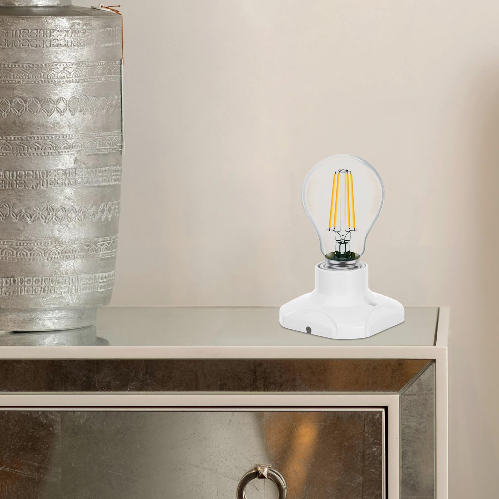 Portalampada a Vite E27 Bianco 20 Pezzi per Lampade a Soffitto