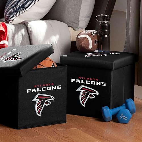 Miniatura 8 de Franklin Sports NFL - Otomana de almacenamiento + contenedor  Contenedores organizadores plegables del equipo de fútbol de la NFL, decoración de