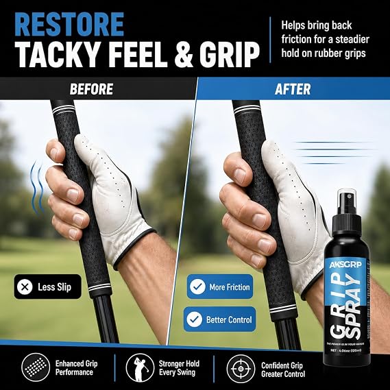 Golf Grip Spray, 120ml Anti Slip Grip Enhancer for Rubber Grips