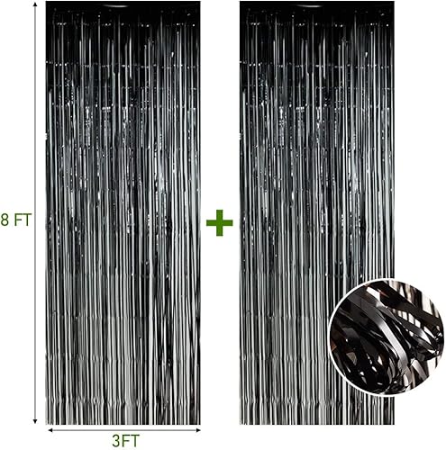Miniatura 3 de Twinkle Star 2 Pack Photo Booth Backdrop 3FT x 8FT Foil Curtain Tinsel Backdrop Environmental Background Streamers for Birthday Party, Wedding,