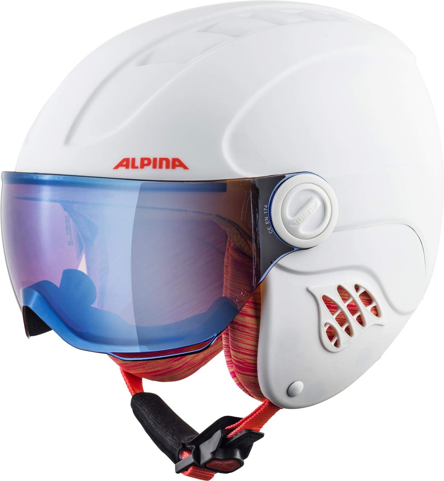 ALPINA Unisex - Kinder, CARAT LE VISOR HM Skihelm, black-red matt