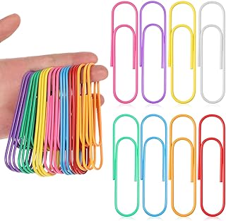 200 Pack 4 Inches Mega Large Paper Clips, 100mm 8 Colors Jumbo Multicolor Bookmark Office Supply Accessories