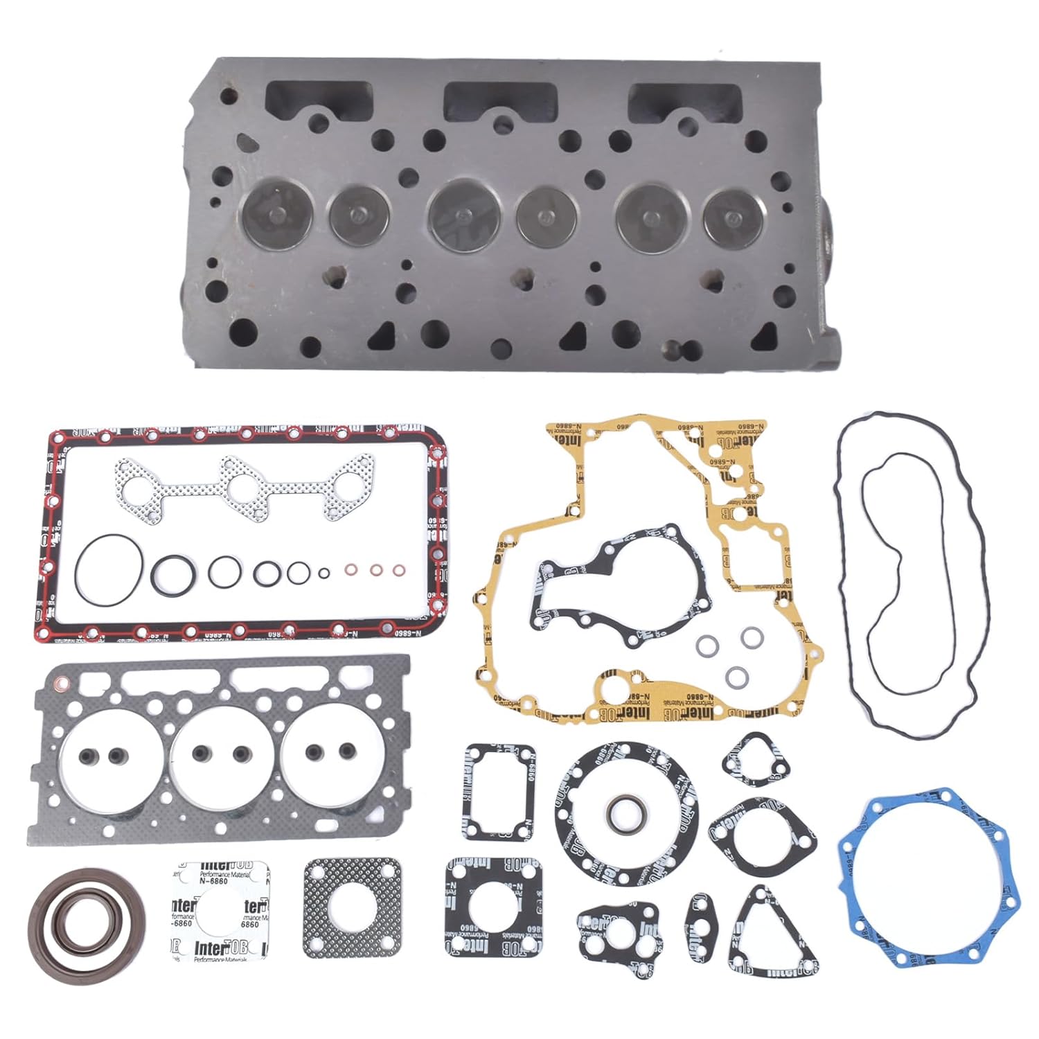 Full Cylinder Head Valve & Spring Gasket H1G90-03040 Replacement for Kubota D902 ZD323 RTV900 3-Cyl 725DT Bobcat MT55 Toro Ding 525X Lazer Z25 1G962-03040 1G962-03045 1G962-03042