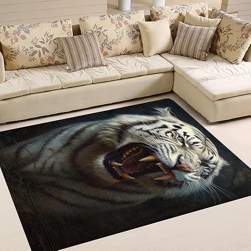 Miniatura 7 de Alfombra de tigre personalizada  Alfombra de tigre, flores y mariposas, alfombra de tigre, alfombra de tigre, alfombra con estampado de tigre,