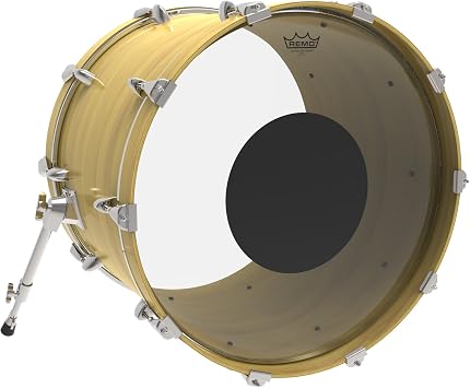Remo CS-1318-10 18-Inch Controlled Sound Bass Drum Head, Black Dot On Top, Clear