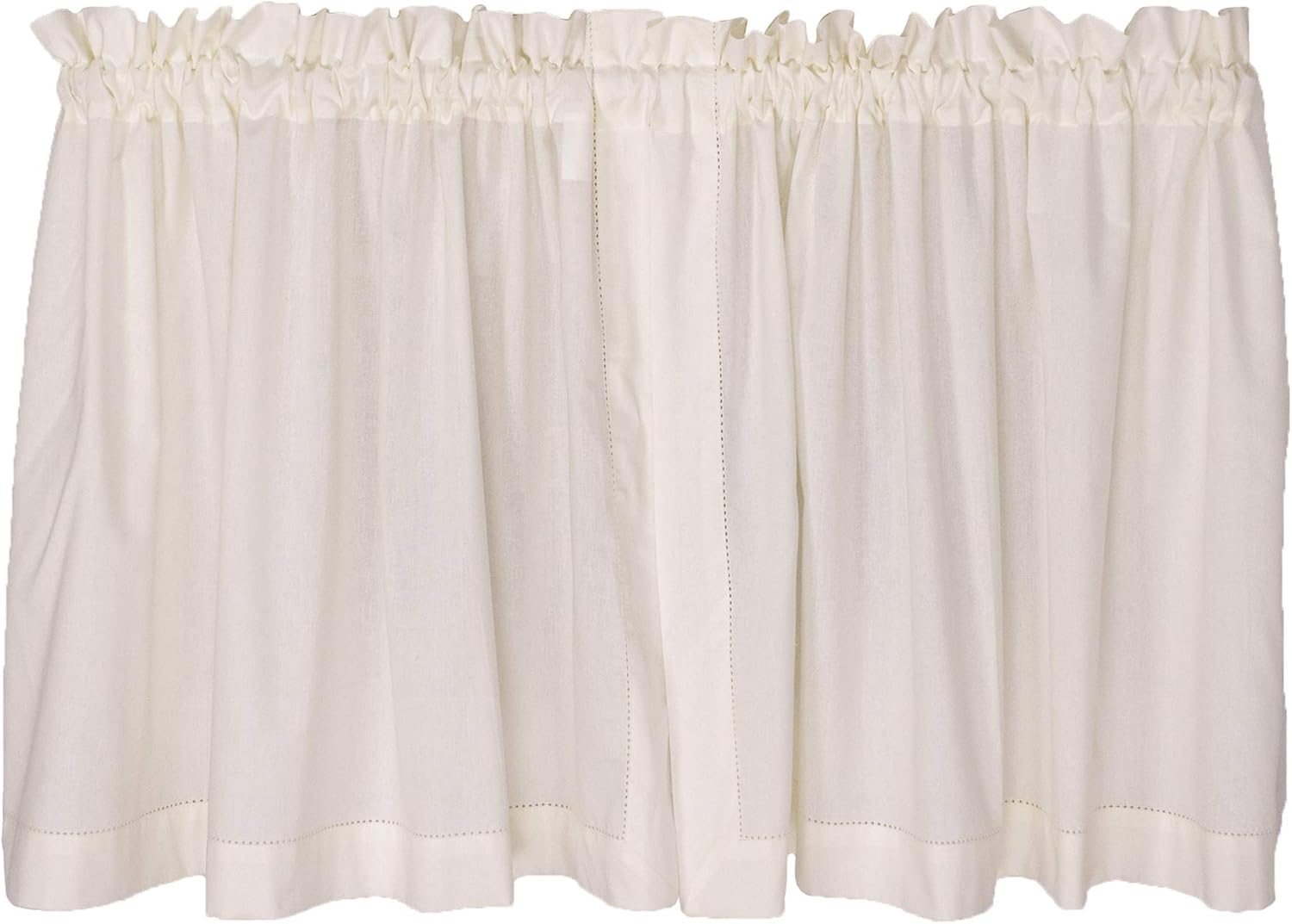 Simplicity 80 Inches Wide x 36 Inches Long Cotton Tier Curtain, Natural