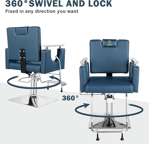 Miniatura 4 de LUXMARS Silla de peluquería Silla de peluquería Silla de estilista hidráulica Sillas de peluquería reclinables, sillas giratorias de peluquería