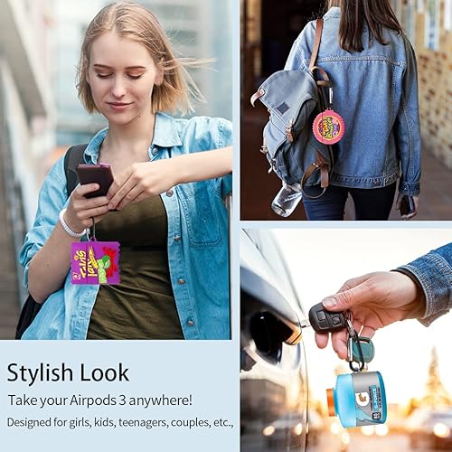 Miniatura 5 de [Paquete de 3] Linda funda de carga de silicona, divertido diseño de dibujos animados en 3D, agua deportiva, patata tekis + goma de mascar para