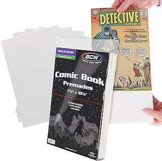 Premium Silver Age Comic Premade Resealable Bags with Backer Boards | 7 ⅛" x 10 ½" | Pre-Loaded & Archival Comic Sleeves and Boards | Crystal Clear Storage for Collectors (50 Pack)