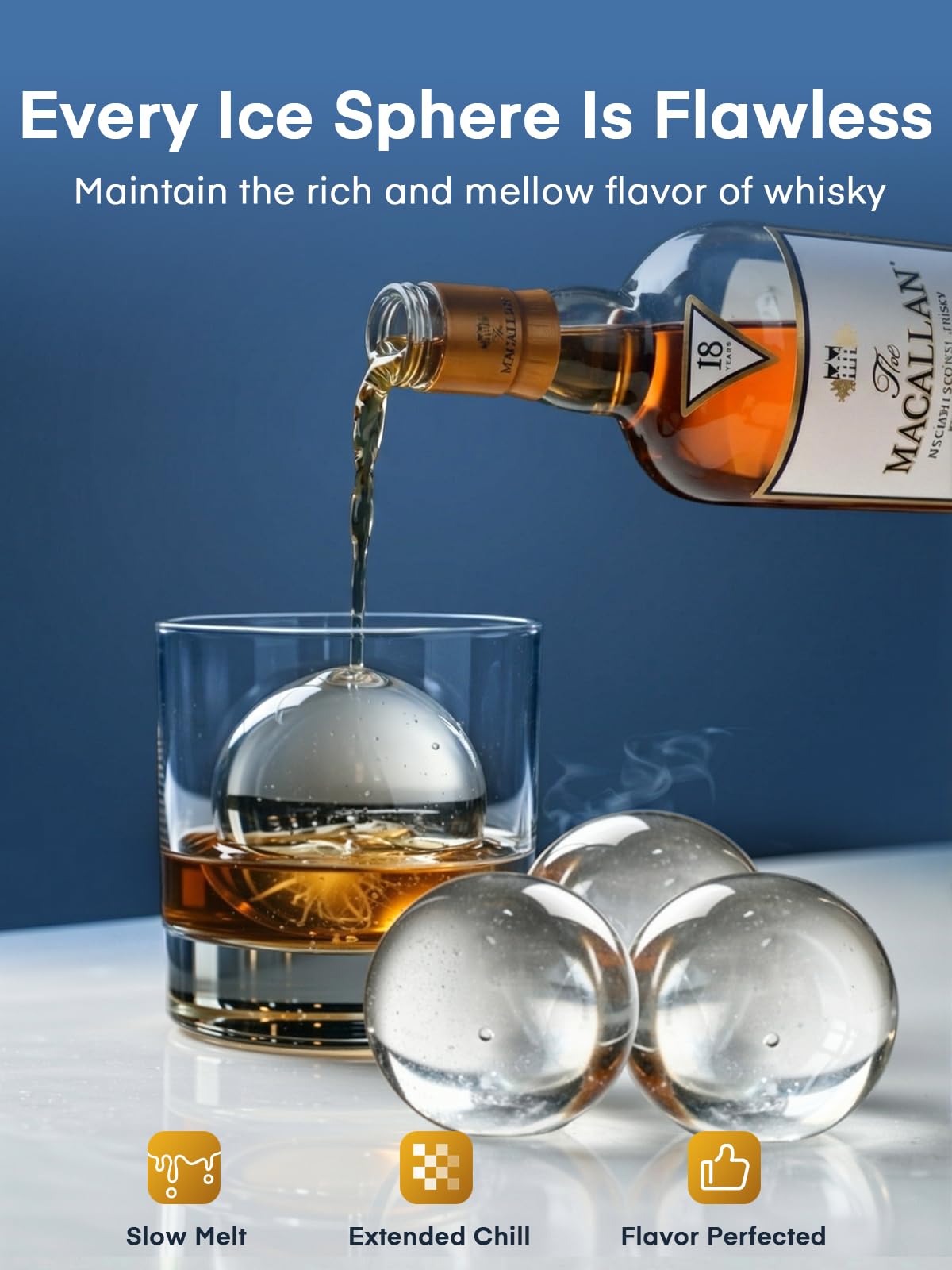 Eiswürfelmaschine für Eiskugeln, 2.5" Extragroßer Eishockeypuck, 3 Stk Transparente und Rissfreie Eiskugeln in 80 Min, LCD Touch-Panel & Selbstreinigender Eisballbereiter für Cocktail Whiskey Bourbon