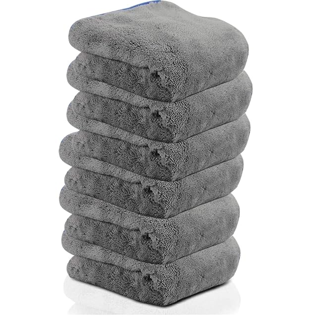 500 GSM Microfiber Double-Layered Cleaning Cloth Set 30x40 cm Extra Thick Cloths Ideal for Auto Car and Bike
