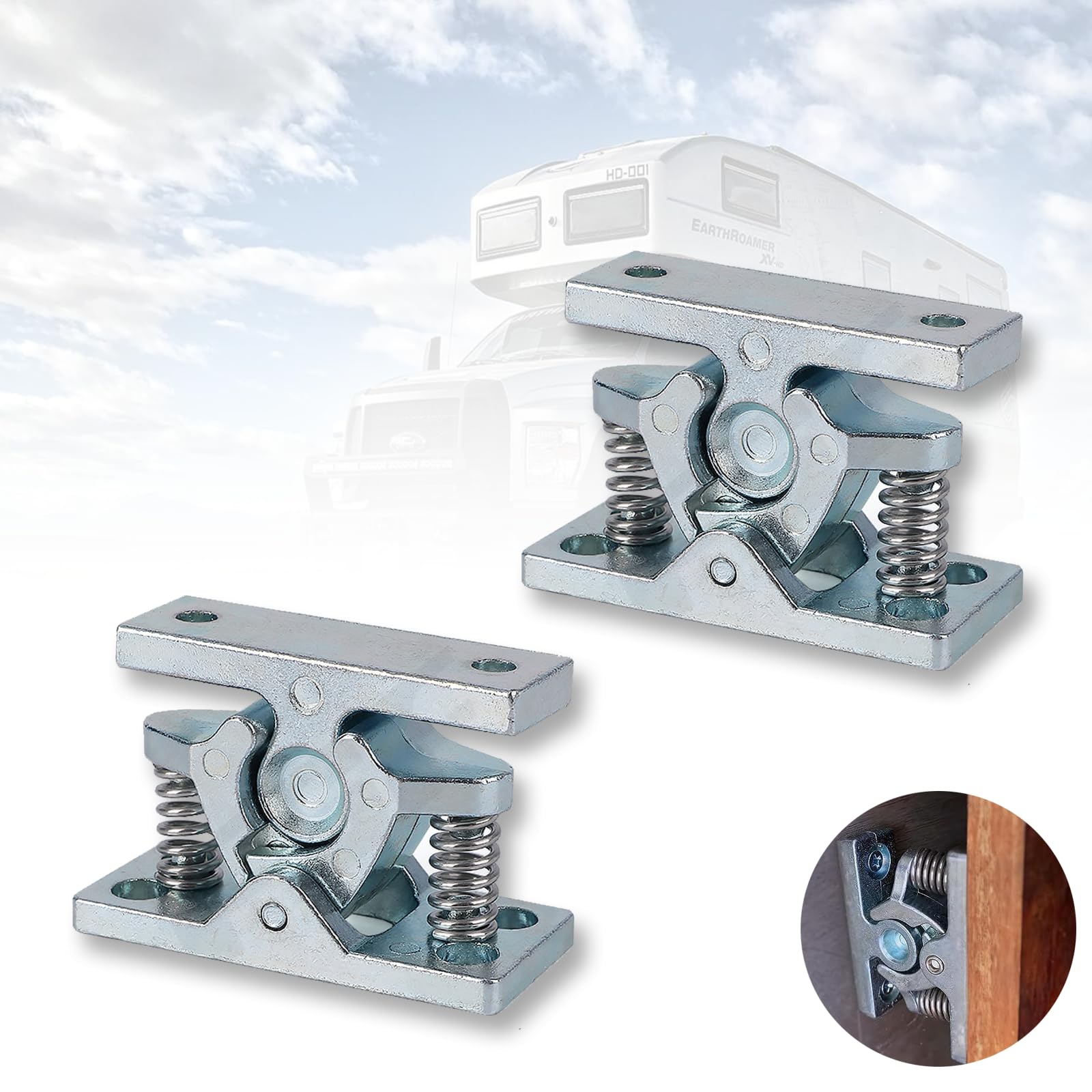 Fermaporta Per Camper E Roulotte - Con Molle In Acciaio Inox, Bianco, Facile Installazione - Foto 11