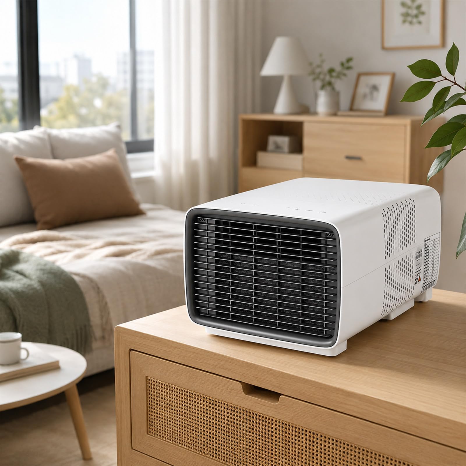 TBANVOO Delivering 3000BTU Cooling, Portable Air Conditioner 280W Energy-Saving, Dehumidifier & Fan, Cordless Touchscreen, Silent, for Caravan, Tent & Kitchen