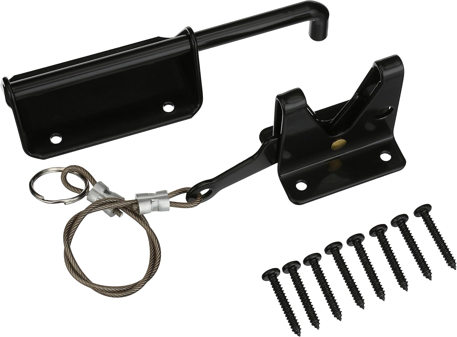 ADVANTAGE INDUSTRIES Pestillo de puerta automático resistente con cable para valla de madera, reversible  puertas batientes izquierda  derecha,