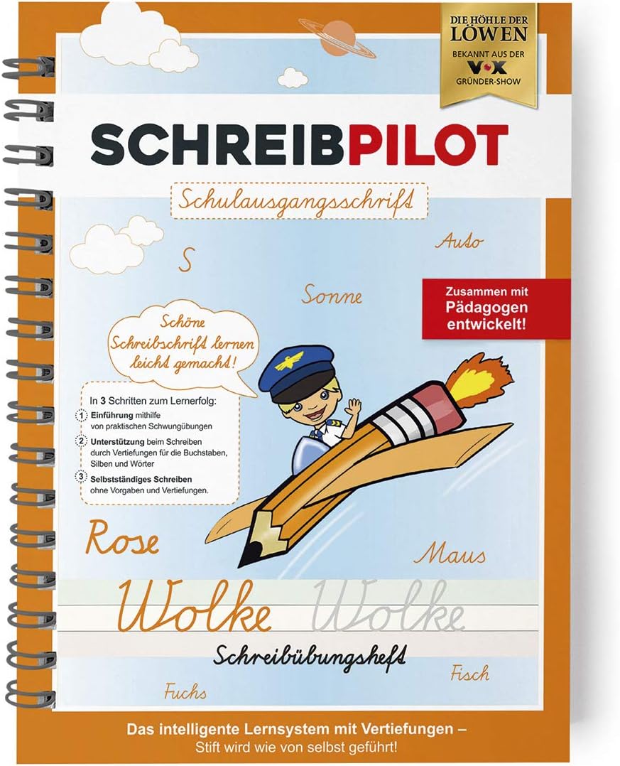 Schreibathlet: Learning to write book for ABC shooters with pre-embossed letters for learning the spelling in the school exit font (SAS) [German]