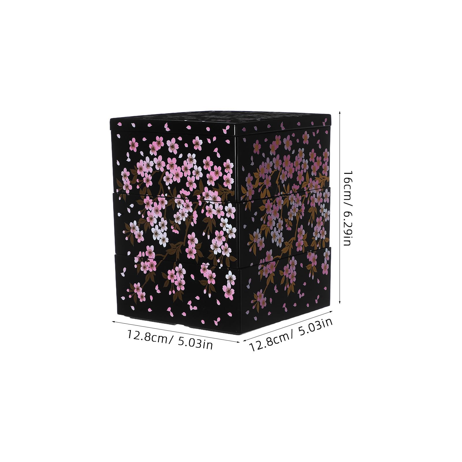 Gadpiparty Scatola Sushi Giapponese a Strati con Decorazione Fiori di Ciliegio Oro Contenitore Raffinato per Snack e Sushi per Feste Pranzi e Picnic