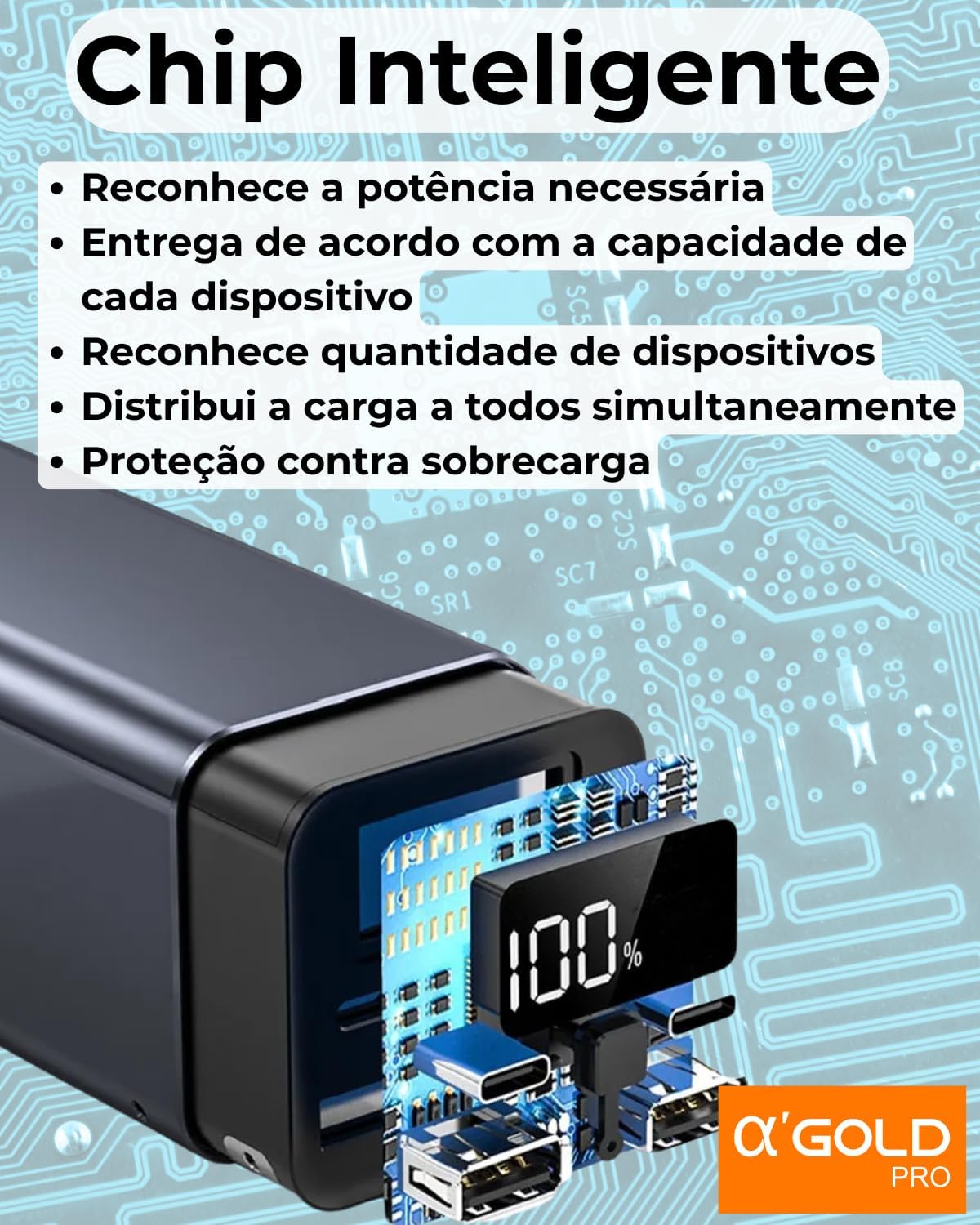 Power Bank A'Gold BTE-92 20000mAh Turbo 65W p/Notebook + 2 Cabos USB-C (20cm + CB-88 LED Trançado 66W 1m), 4 Saídas, PD QC4.0, Visor Digital, Compatível MacBook, Dell, Samsung, Xiaomi Power Bank A'Gold BTE-92 20000mAh Turbo 65W p/Notebook + 2 Cabos USB-C (20cm + CB-88 LED Trançado 66W 1m), 4 Saídas, PD QC4.0, Visor Digital, Compatível MacBook, Dell, Samsung, Xiaomi