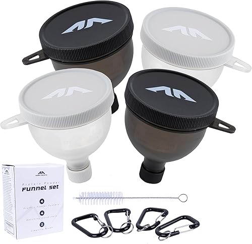 Juego de embudo de proteína en polvo, elegante embudo de botella de agua para suplemento en polvo con cepillo de limpieza y mosquetones, contenedor
