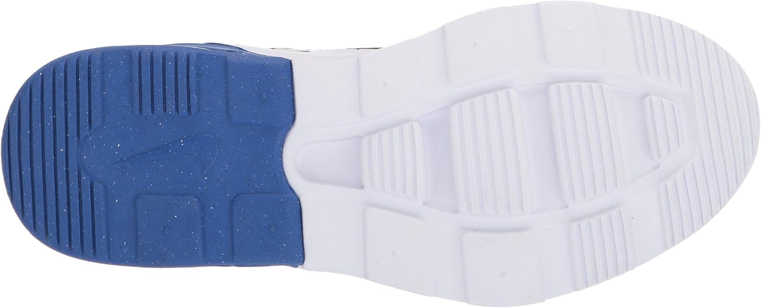 Bawah view of the Nike Men's Trail Running Shoe sole, showing the white and blue rubber tread pattern.