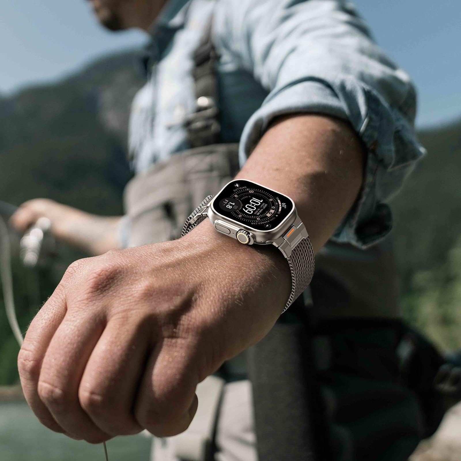 Milanaise Magnetic Ersatzarmband für Apple Watch Ultra 3/2 Armband 49mm 46mm 45mm 44mm 42mm 41mm 40mm 38mm Herren,Milanese Loop Edelstahl Metall Verbinder Band für iWatch 11 10 9 8 7 6 5 4 3 SE 3/2