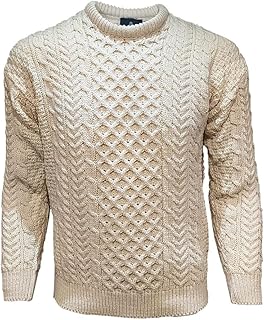 Unisex Adult Sweater - 100% Merino Wool - Crew Neck - Long Sleeve - Grey...