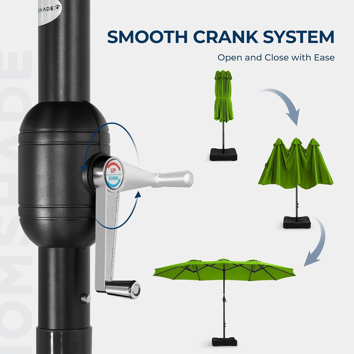 HOMSHADE Large Patio Umbrellas with Base Included, Rectangle Oversized Double Sided Umbrella Outdoor Patio for Pool, Market, Deck, Garden