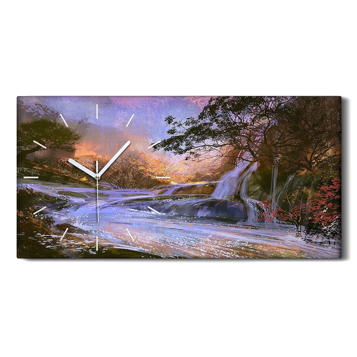 Horloge sur toile pour salon et chambre décoration zen nature pétrolière