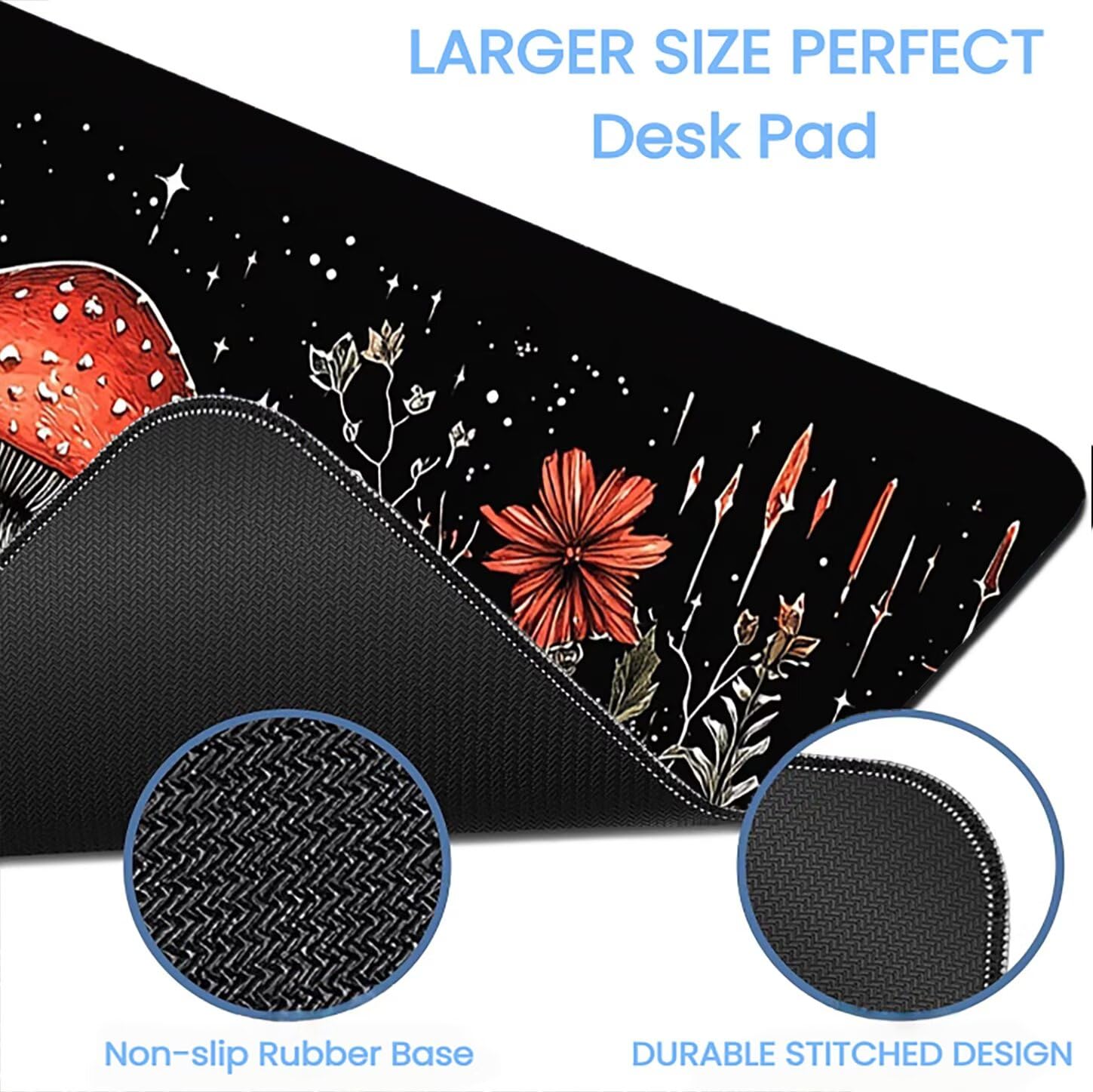 Lpfieonn Skeleton Schreibtischunterlage XXL, Schwarz Schreibtischunterlagen Großes, Gaming Mousepad XXL mit ernähter Rand und Rutschfeste Gummibasis, Desk Mat für PC/Laptop/Mausa 120x60cm PF-2188