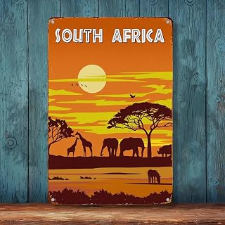 South Africa Wall Decor Vintage Aluminum Signs Metal Posters for Kitchen Bar Room Bedroom Bathroom Decoration 8x12 Inches