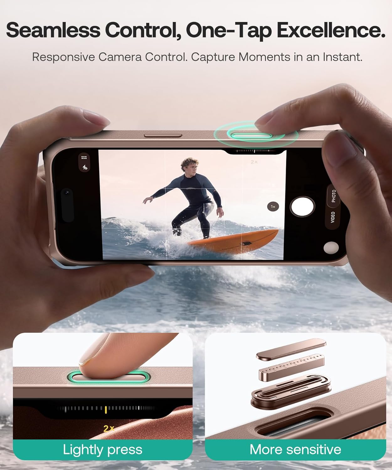 GolbinBox for iPhone 17 Pro Case with Card Holder and RFID Protection, [Built-in Safety Lock][Holds 4-5 Cards & Cash][Camera Control Button], Rugged Card Slot Wallet Case for 17 Pro 6.3'', Antler Glod - Image 6